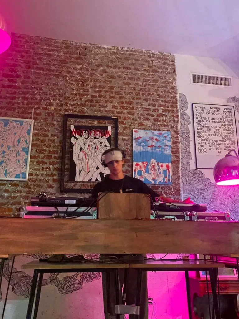 Me playing records in Milan