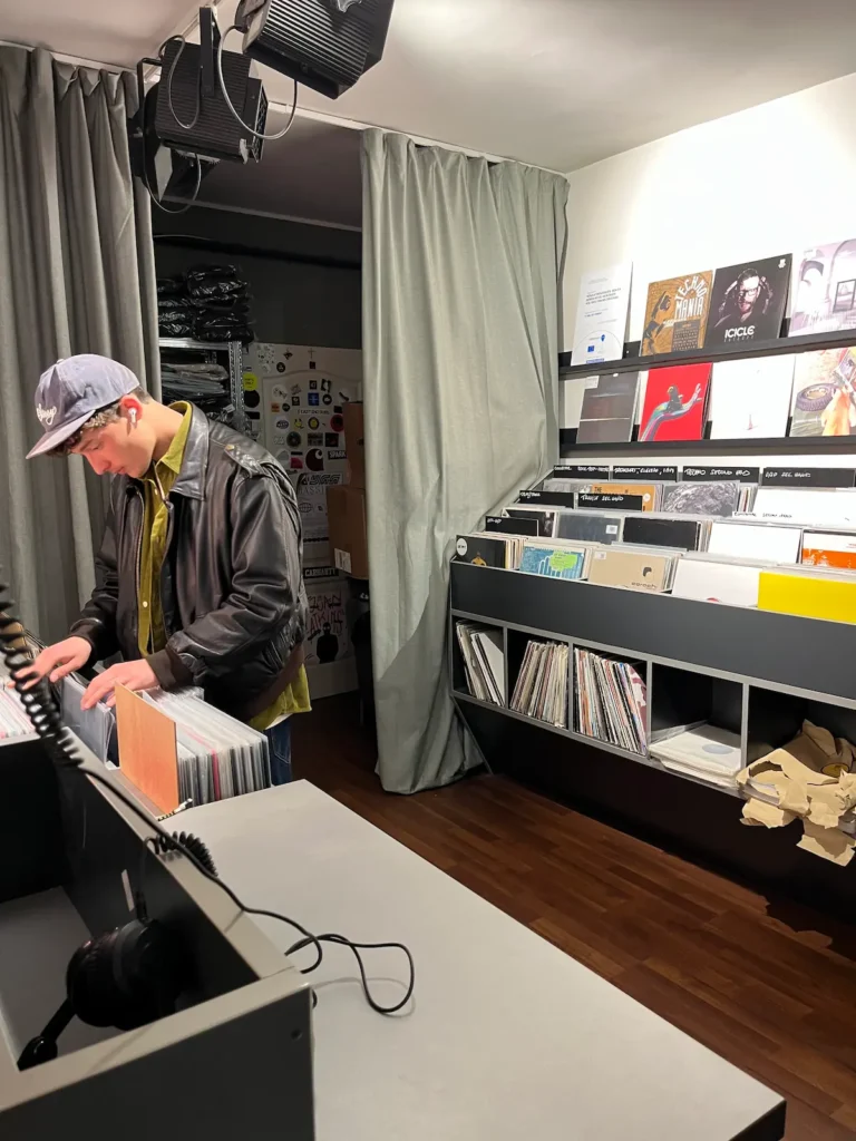 Me digging for records in Budapest
